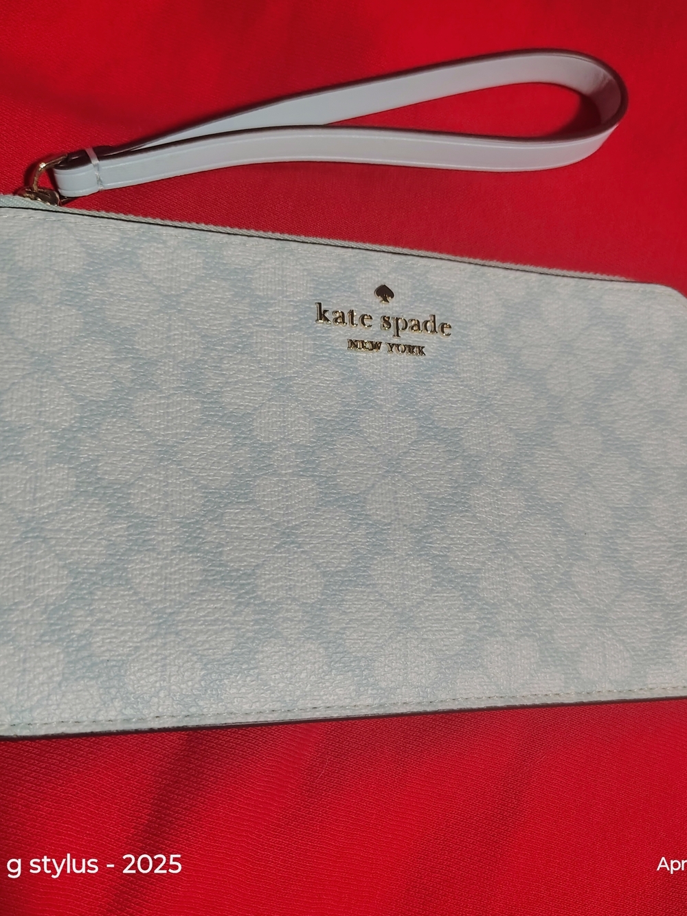 😲🔥 🔥 KATE SPADE -Light Blue Wristlet Clutch, Don't Forget About Your Mother💐